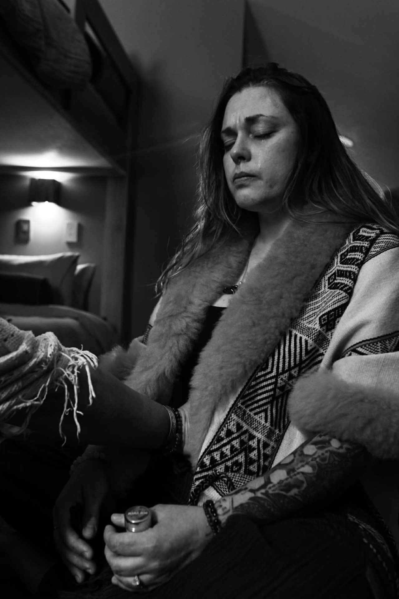 A sacred tear during evening blessing