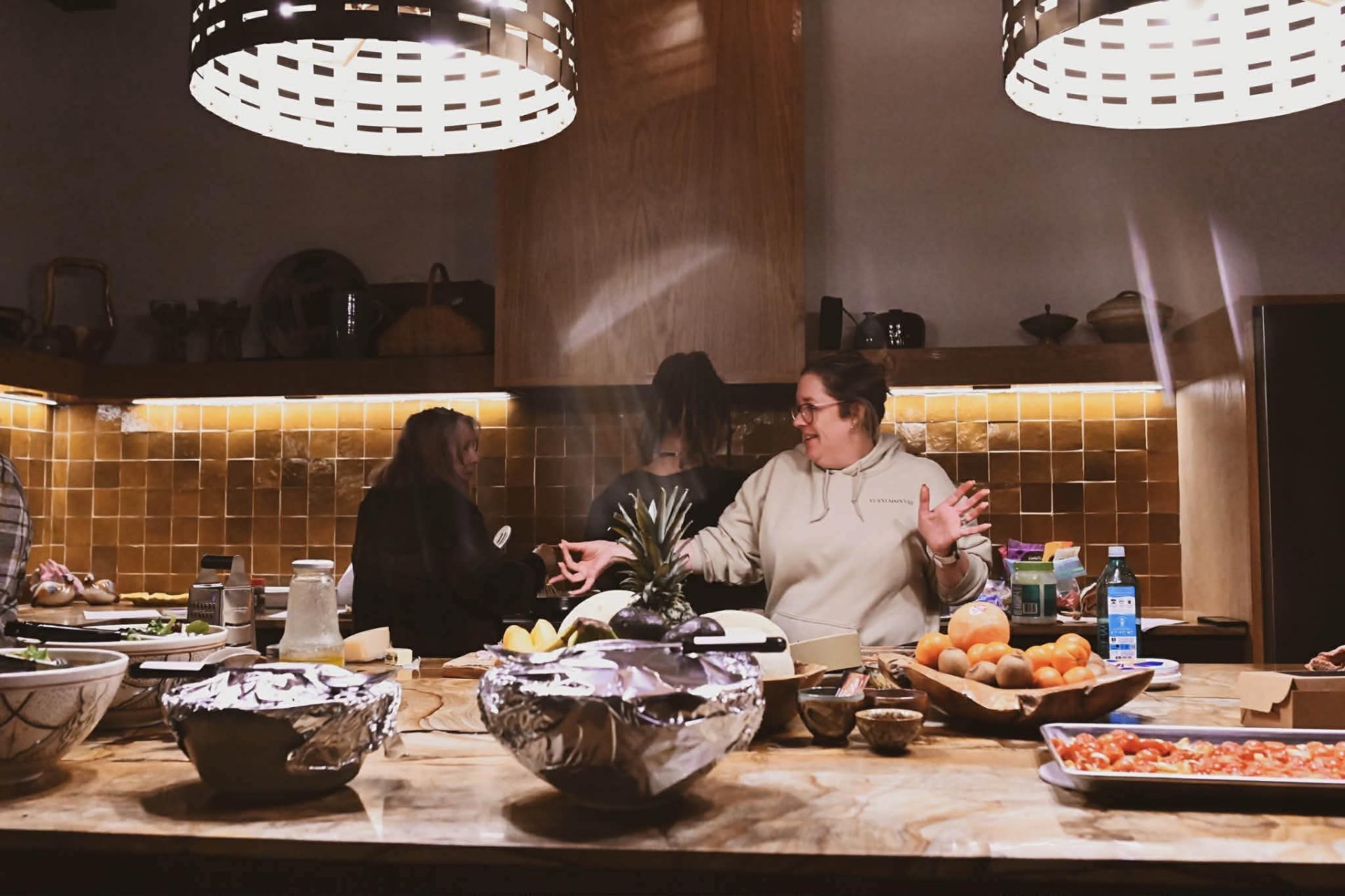 Laughter in the sanctuary kitchen