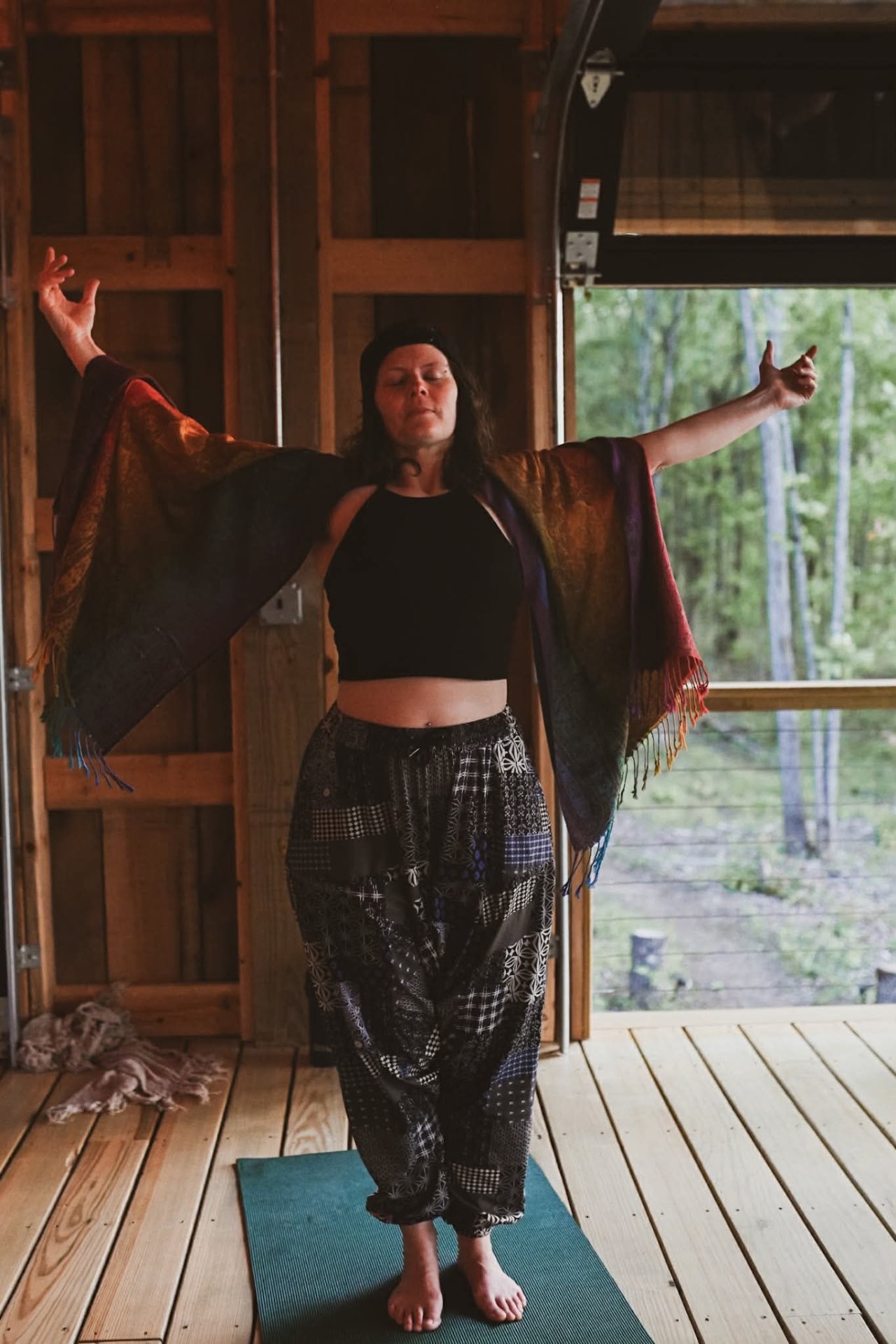 Yoga in the open-air sanctuary