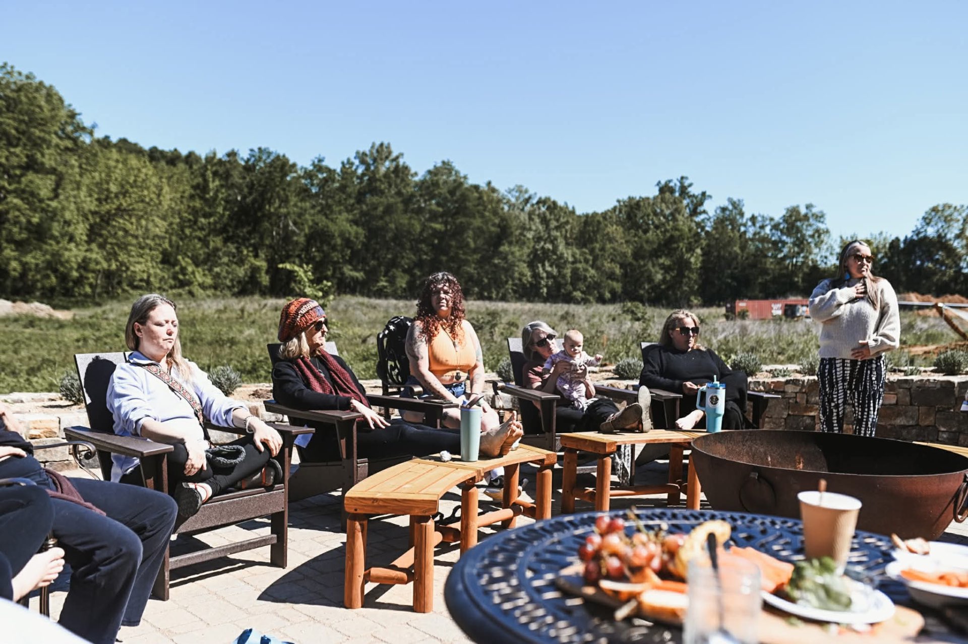 Fireside circle under the open sky